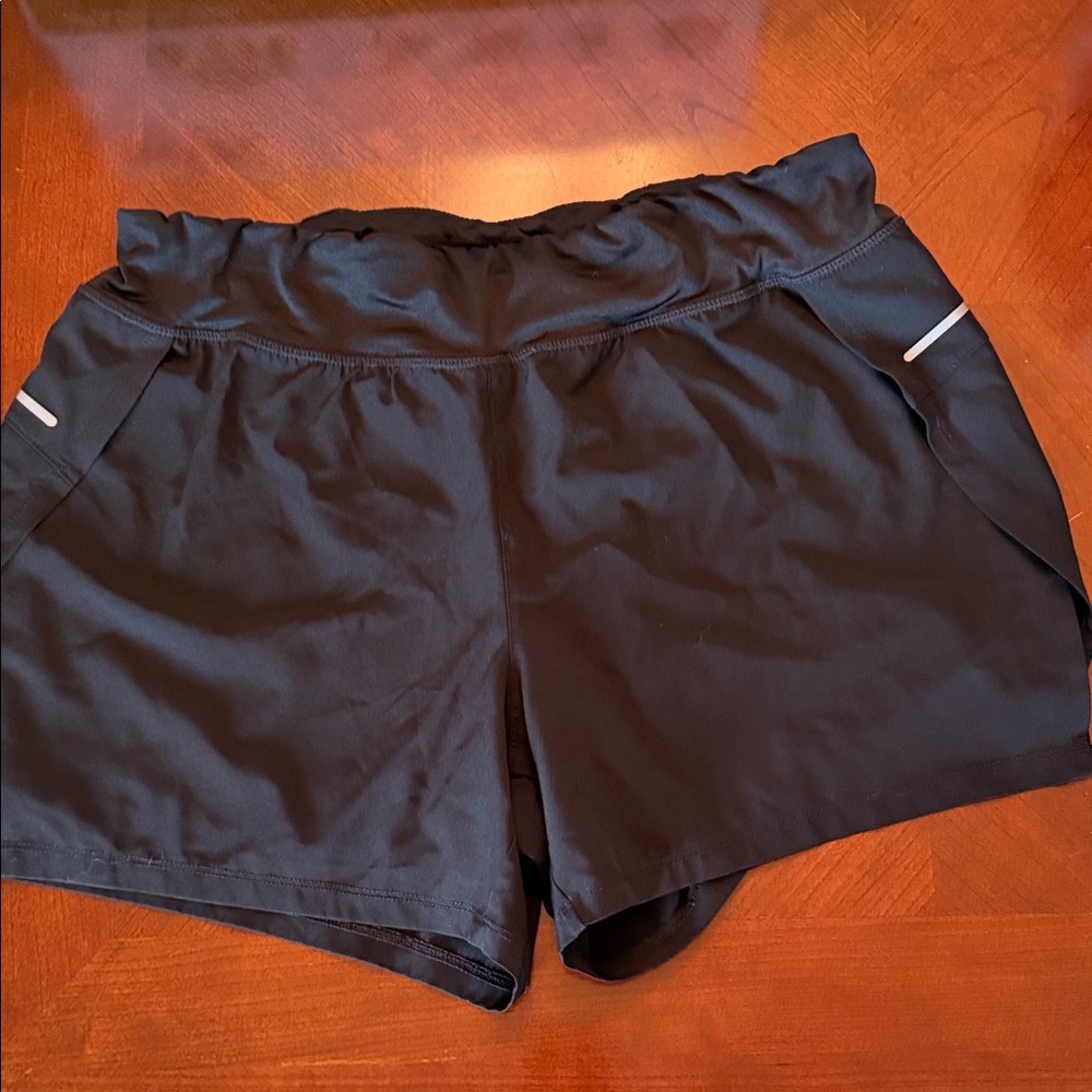 Avia Black Women's Athletic Shorts with Reflective Accent